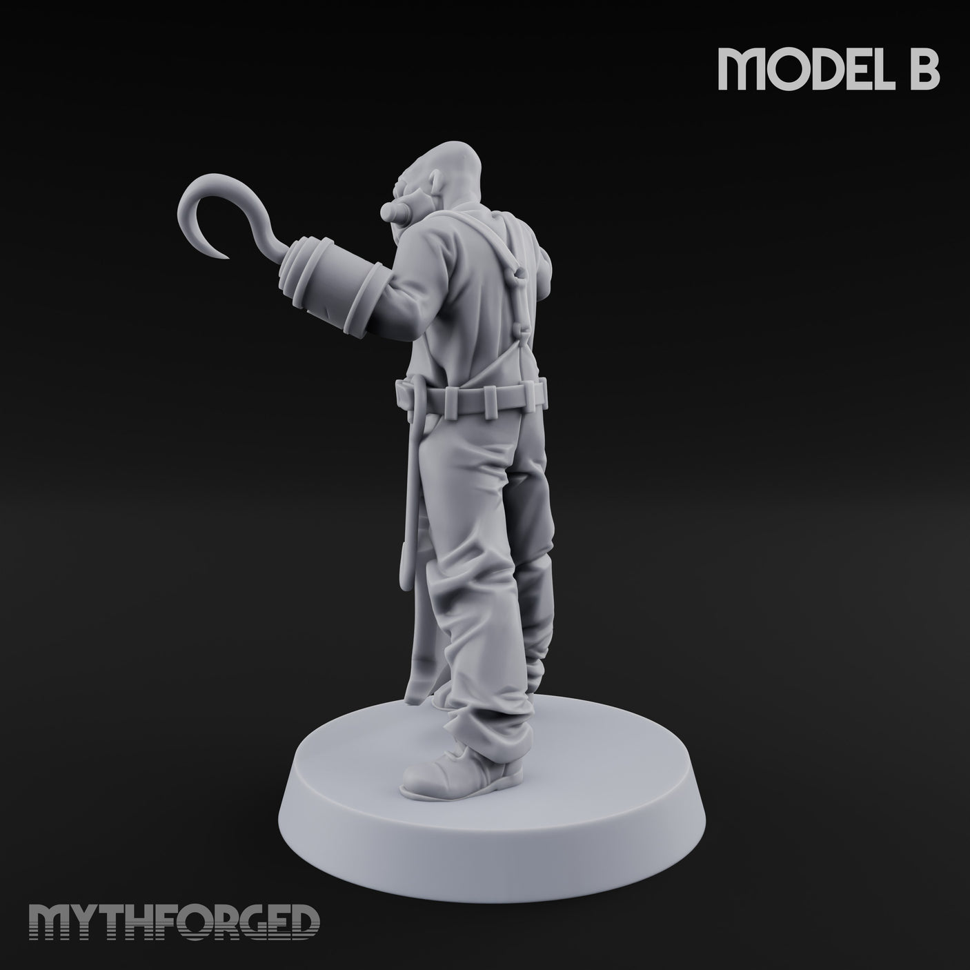 Cleaver Wielding Plague Butcher B Miniature for Dungeons and Dragons, Pathfinder or other TTRPGs