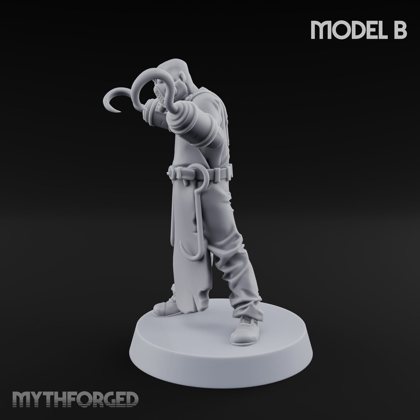 Cleaver Wielding Plague Butcher B Miniature for Dungeons and Dragons, Pathfinder or other TTRPGs