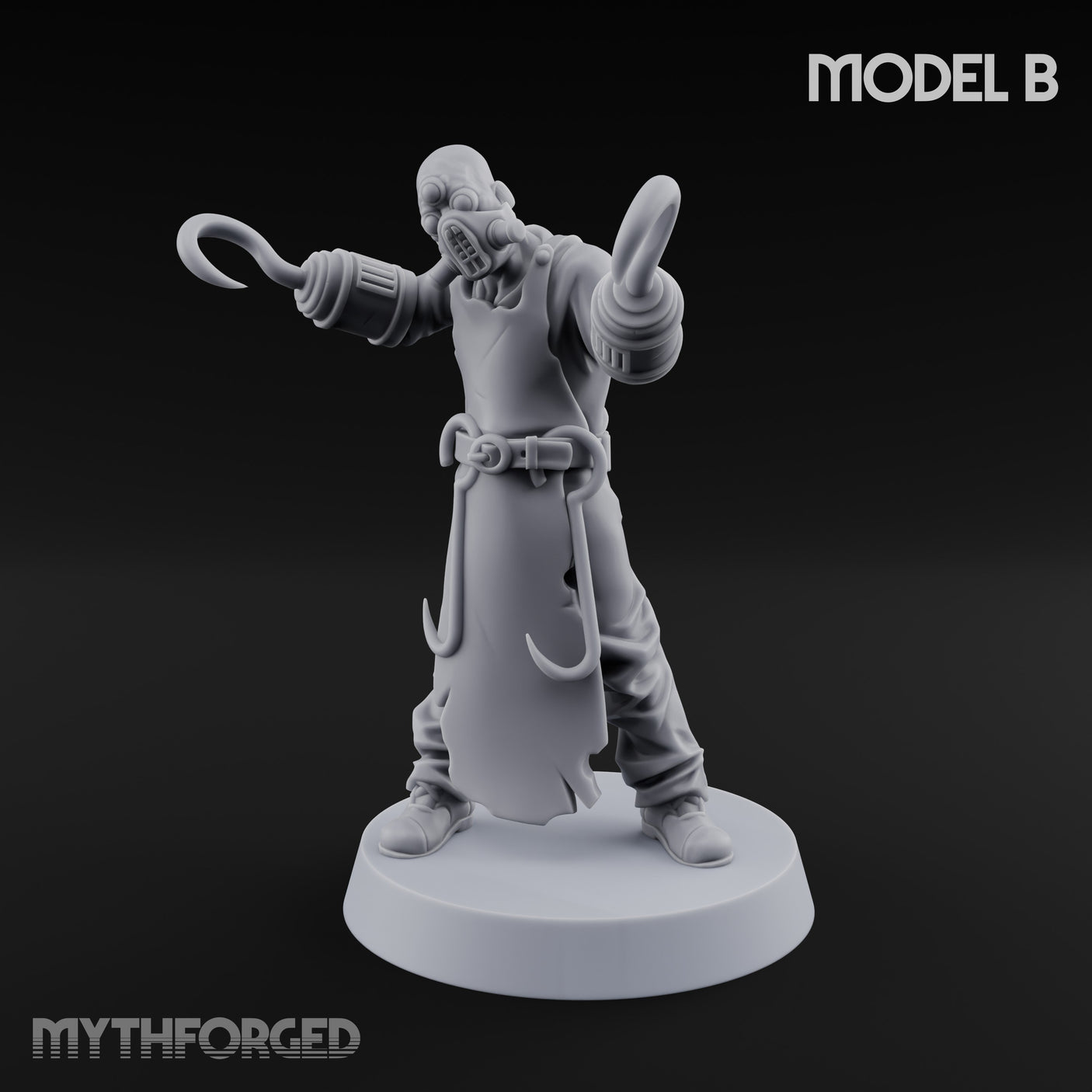 Cleaver Wielding Plague Butcher B Miniature for Dungeons and Dragons, Pathfinder or other TTRPGs