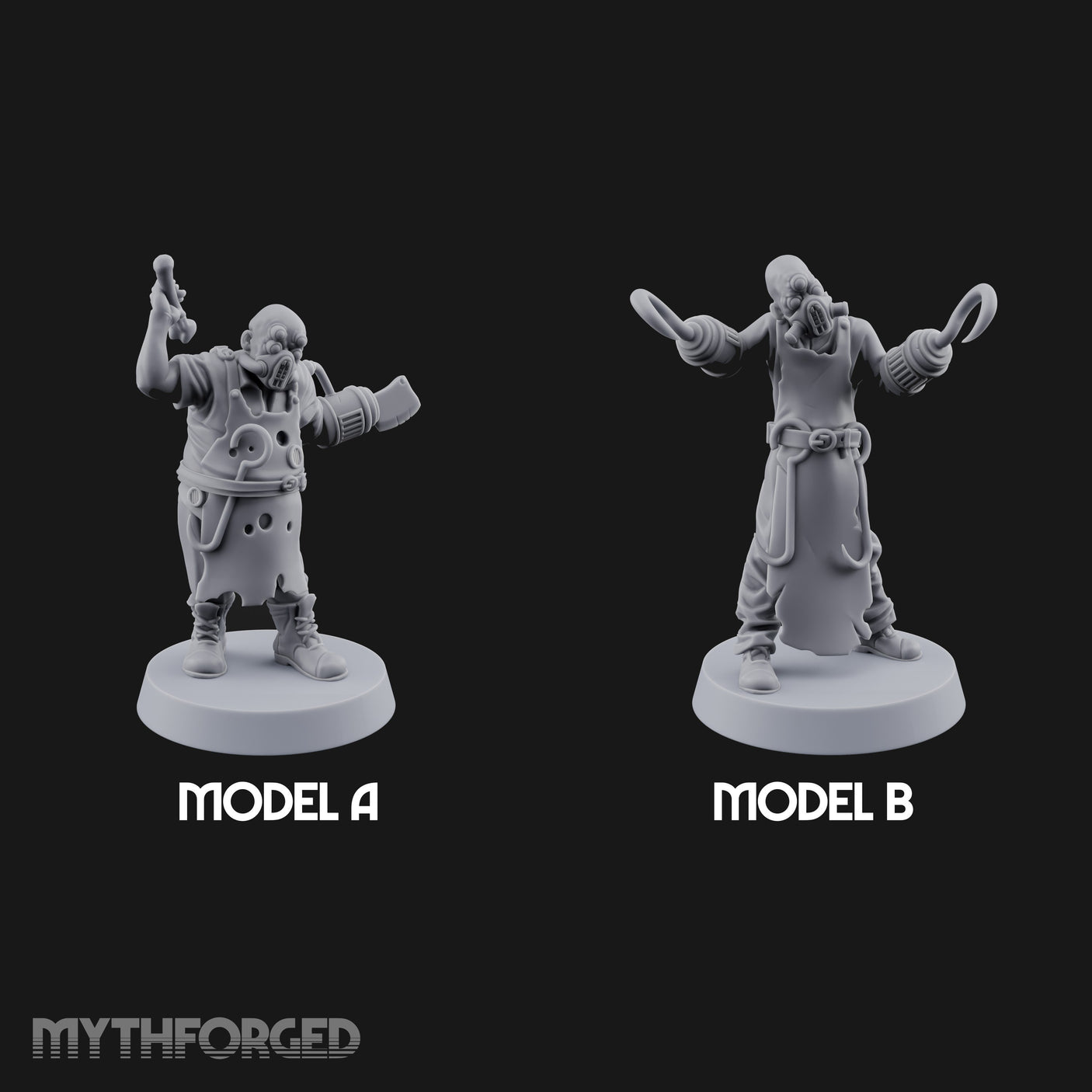 Cleaver Wielding Plague Butchers Miniature for Dungeons and Dragons, Pathfinder or other TTRPGs