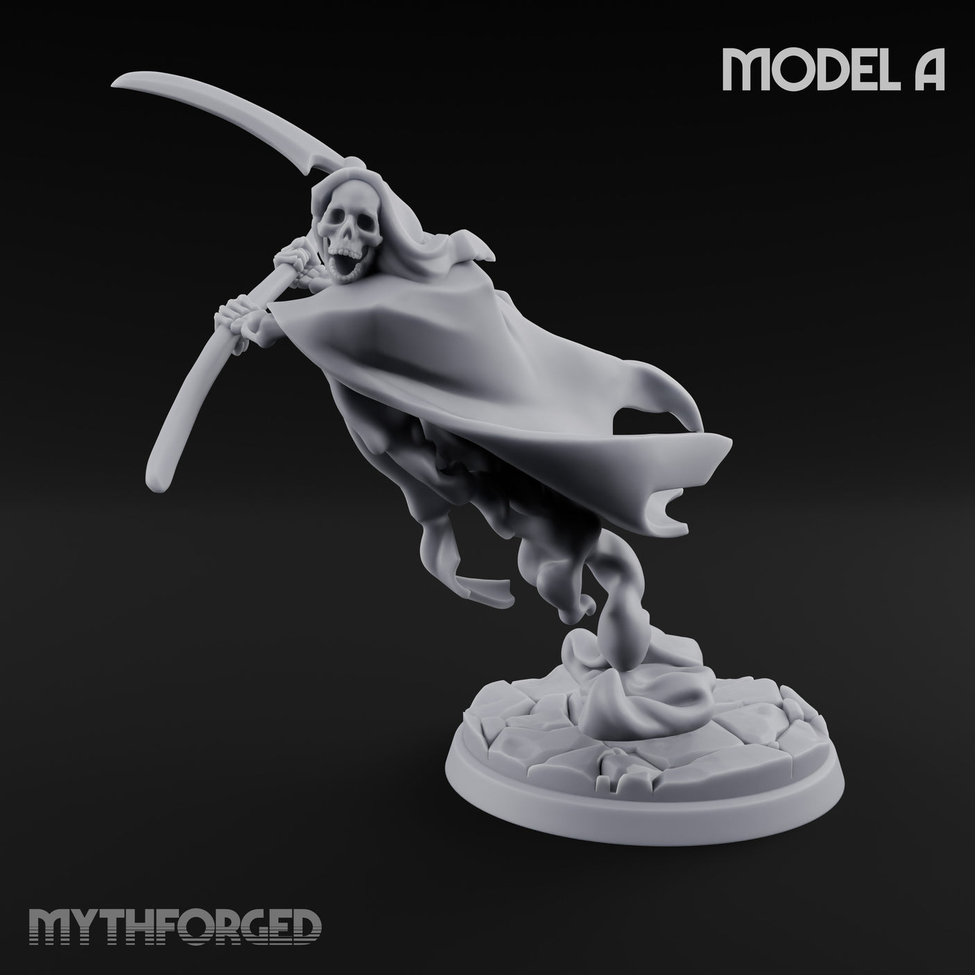 Cloak Billowing Blade Slashing Wraith Reaper A Miniature for Dungeons and Dragons, Pathfinder or other TTRPGs