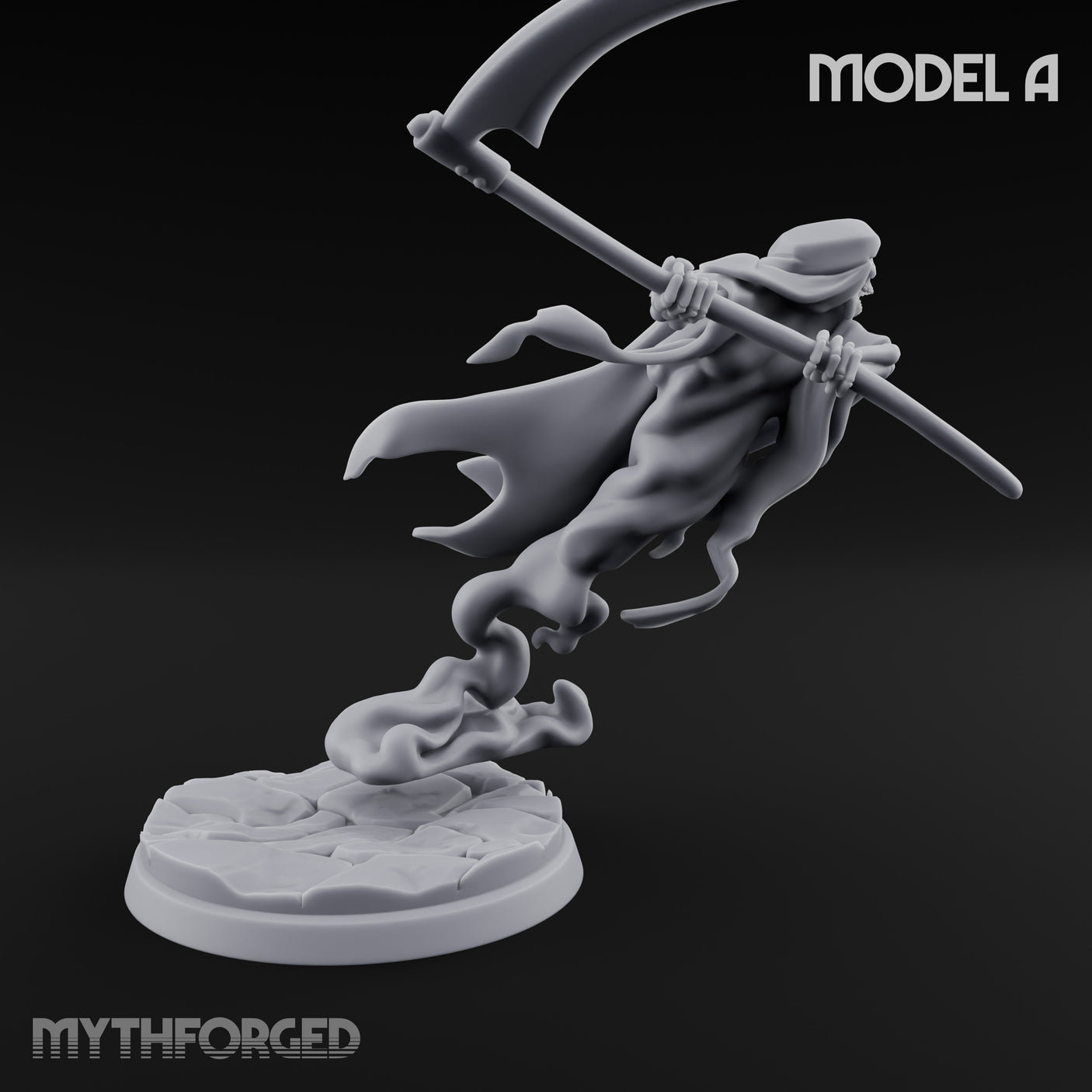 Cloak Billowing Blade Slashing Wraith Reaper A Miniature for Dungeons and Dragons, Pathfinder or other TTRPGs