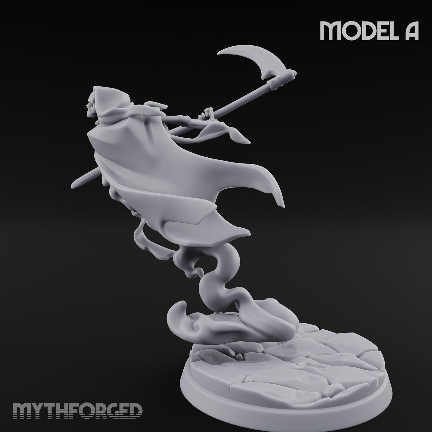 Cloak Billowing Blade Slashing Wraith Reaper A Miniature for Dungeons and Dragons, Pathfinder or other TTRPGs