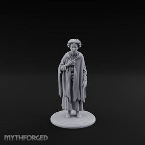 Cloak Clutching Human Peasant Miniature for Dungeons and Dragons, Pathfinder or other TTRPGs