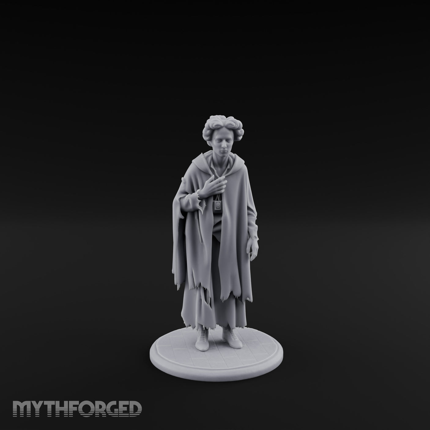 Cloak Clutching Human Peasant Miniature for Dungeons and Dragons, Pathfinder or other TTRPGs