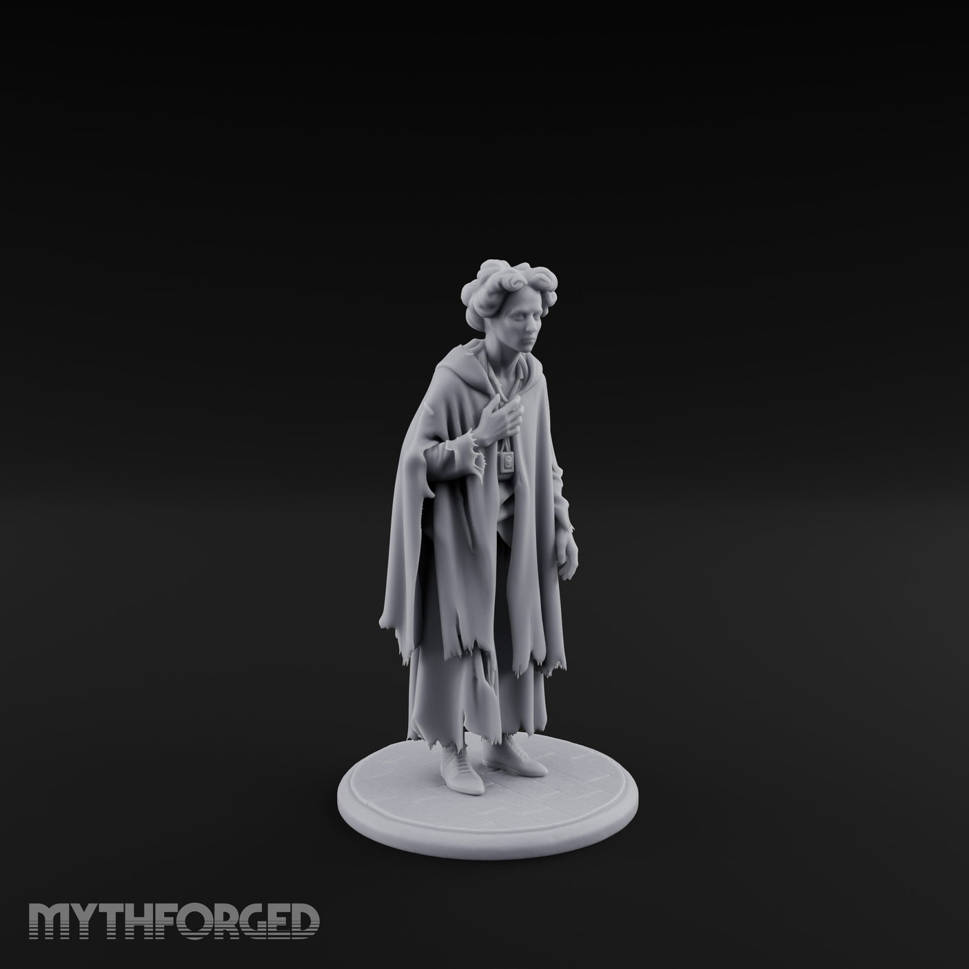 Cloak Clutching Human Peasant Miniature for Dungeons and Dragons, Pathfinder or other TTRPGs
