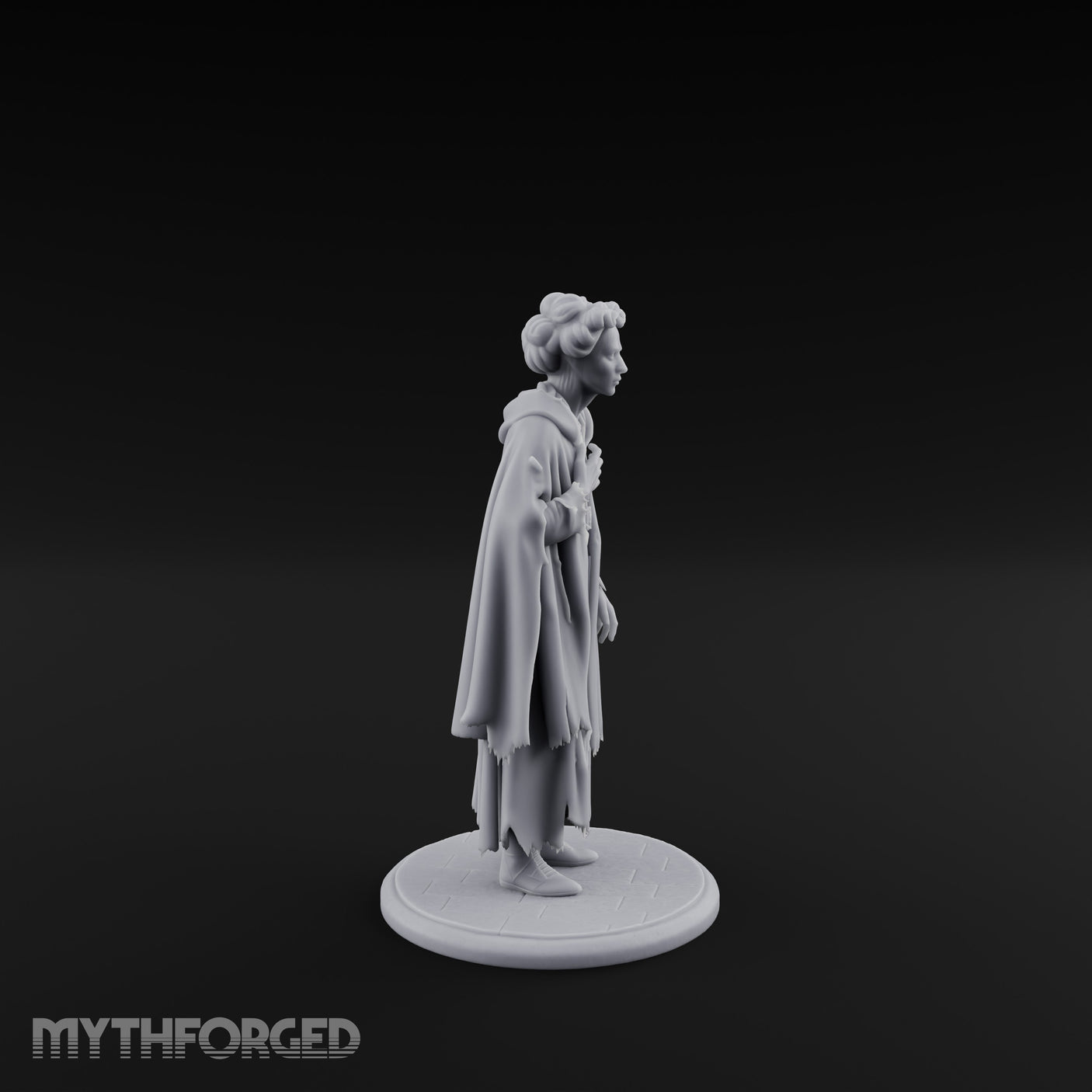 Cloak Clutching Human Peasant Miniature for Dungeons and Dragons, Pathfinder or other TTRPGs