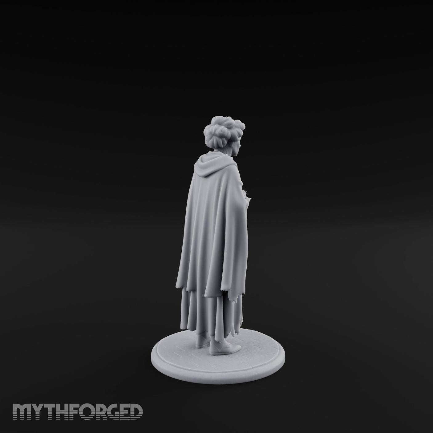 Cloak Clutching Human Peasant Miniature for Dungeons and Dragons, Pathfinder or other TTRPGs