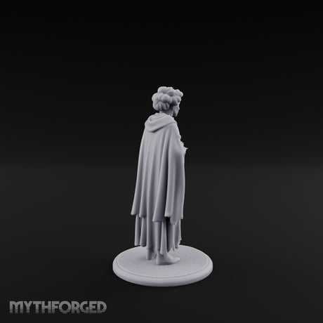 Cloak Clutching Human Peasant Miniature for Dungeons and Dragons, Pathfinder or other TTRPGs
