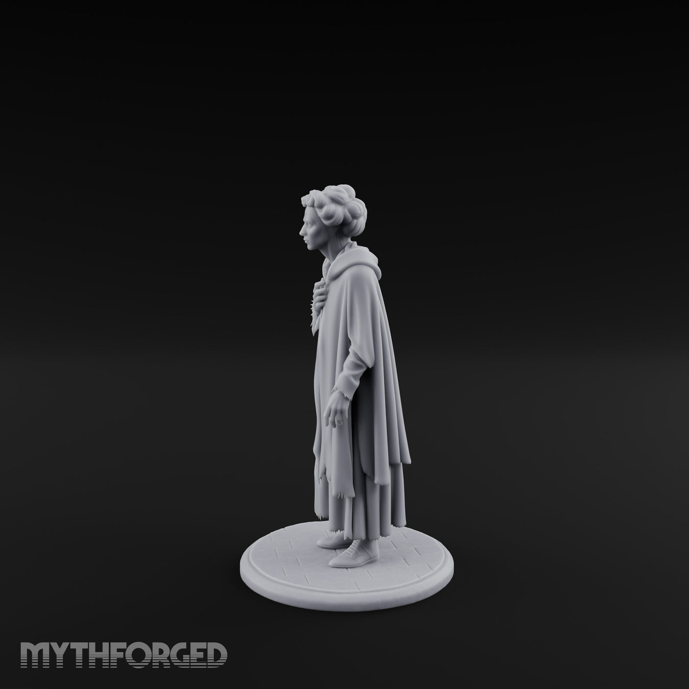 Cloak Clutching Human Peasant Miniature for Dungeons and Dragons, Pathfinder or other TTRPGs