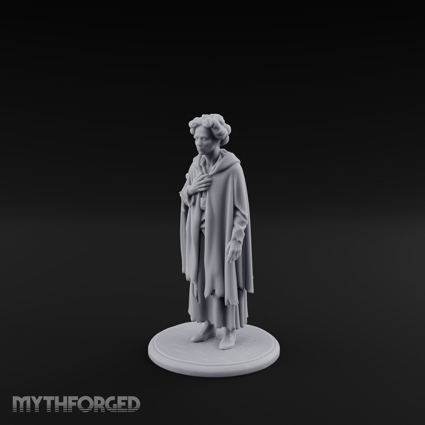Cloak Clutching Human Peasant Miniature for Dungeons and Dragons, Pathfinder or other TTRPGs