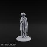 Cloak Clutching Human Peasant Miniature for Dungeons and Dragons, Pathfinder or other TTRPGs