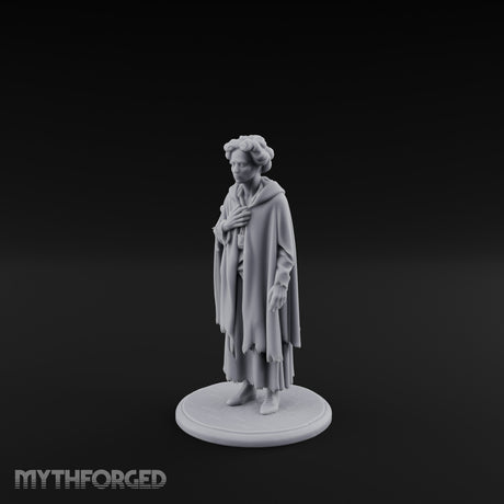 Cloak Clutching Human Peasant Miniature for Dungeons and Dragons, Pathfinder or other TTRPGs