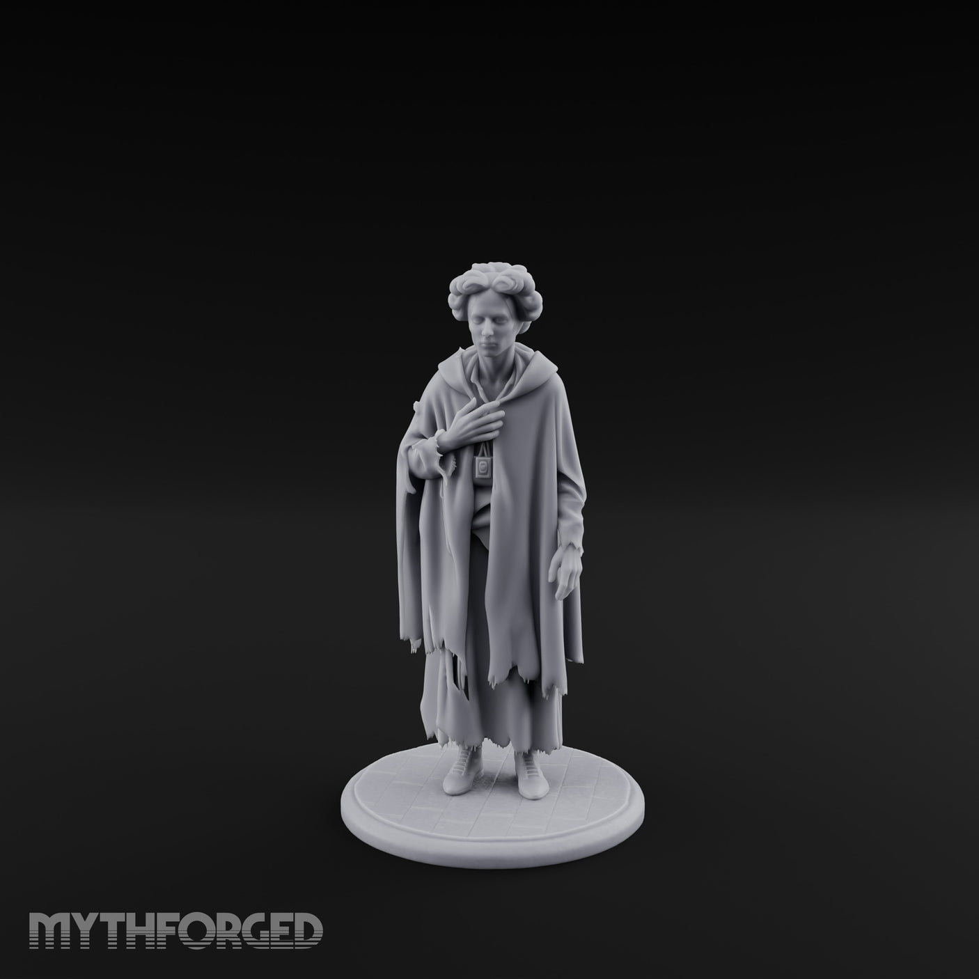 Cloak Clutching Human Peasant Miniature for Dungeons and Dragons, Pathfinder or other TTRPGs