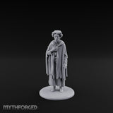 Cloak Clutching Human Peasant Miniature for Dungeons and Dragons, Pathfinder or other TTRPGs
