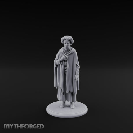 Cloak Clutching Human Peasant Miniature for Dungeons and Dragons, Pathfinder or other TTRPGs