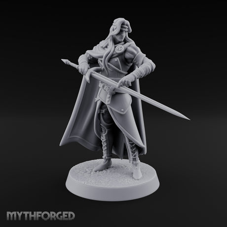 Cloak Sweeping Long Blade Human Warlock Miniature for Dungeons and Dragons, Pathfinder or other TTRPGs