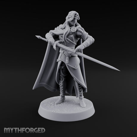 Cloak Sweeping Long Blade Human Warlock Miniature for Dungeons and Dragons, Pathfinder or other TTRPGs
