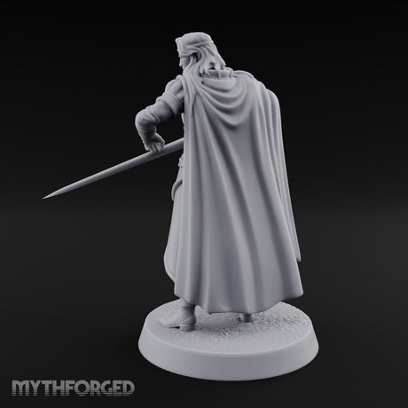 Cloak Sweeping Long Blade Human Warlock Miniature for Dungeons and Dragons, Pathfinder or other TTRPGs
