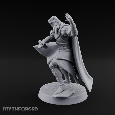 Cloak Sweeping Long Blade Human Warlock Miniature for Dungeons and Dragons, Pathfinder or other TTRPGs