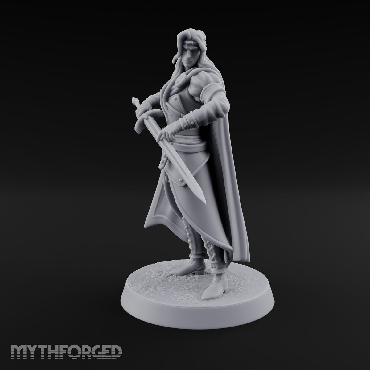 Cloak Sweeping Long Blade Human Warlock Miniature for Dungeons and Dragons, Pathfinder or other TTRPGs