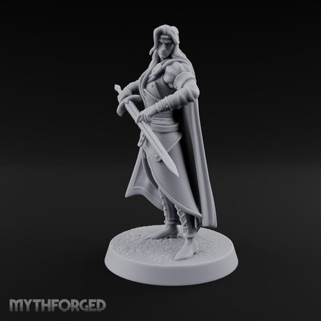 Cloak Sweeping Long Blade Human Warlock Miniature for Dungeons and Dragons, Pathfinder or other TTRPGs