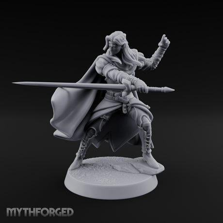 Cloak Sweeping Long Blade Human Warlock Miniature for Dungeons and Dragons, Pathfinder or other TTRPGs