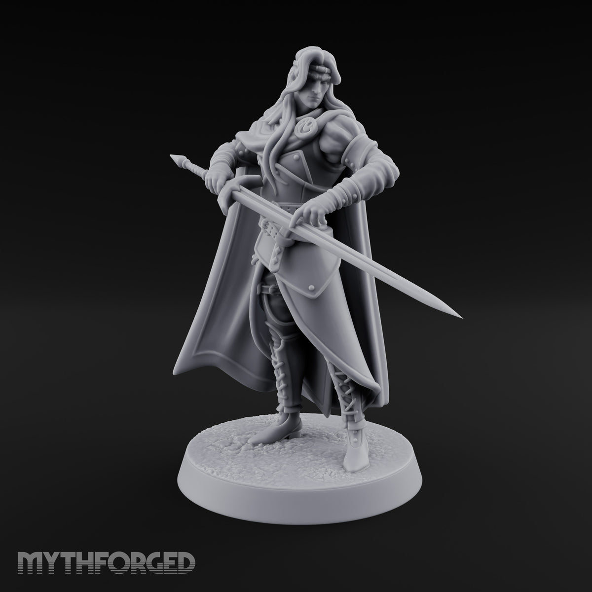 Cloak Sweeping Long Blade Human Warlock Miniature for Dungeons and Dragons, Pathfinder or other TTRPGs