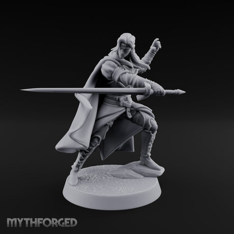Cloak Sweeping Long Blade Human Warlock Miniature for Dungeons and Dragons, Pathfinder or other TTRPGs