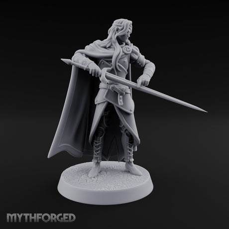 Cloak Sweeping Long Blade Human Warlock Miniature for Dungeons and Dragons, Pathfinder or other TTRPGs