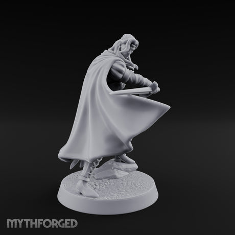 Cloak Sweeping Long Blade Human Warlock Miniature for Dungeons and Dragons, Pathfinder or other TTRPGs
