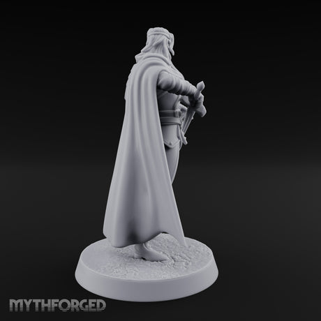 Cloak Sweeping Long Blade Human Warlock Miniature for Dungeons and Dragons, Pathfinder or other TTRPGs