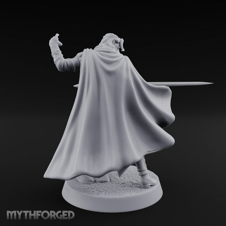 Cloak Sweeping Long Blade Human Warlock Miniature for Dungeons and Dragons, Pathfinder or other TTRPGs