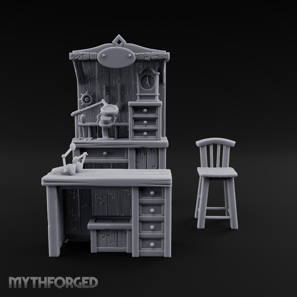 Goggles Off, Gears On Wooden Clockmaker Workbench Set