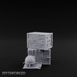 Cloth-Draped Nail-Studded Workshop Crate Stack Miniature for Dungeons and Dragons, Pathfinder or other TTRPGs