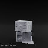 Cloth-Draped Nail-Studded Workshop Crate Stack Miniature for Dungeons and Dragons, Pathfinder or other TTRPGs