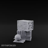Cloth-Draped Nail-Studded Workshop Crate Stack Miniature for Dungeons and Dragons, Pathfinder or other TTRPGs