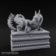 Cloud-Carved Claw-Lunging Eastern Dragon Guardian Statue Miniature for Dungeons and Dragons, Pathfinder or other TTRPGs