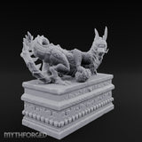 Cloud-Carved Claw-Lunging Eastern Dragon Guardian Statue Miniature for Dungeons and Dragons, Pathfinder or other TTRPGs