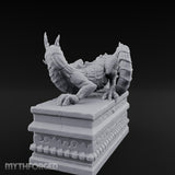 Cloud-Carved Claw-Lunging Eastern Dragon Guardian Statue Miniature for Dungeons and Dragons, Pathfinder or other TTRPGs