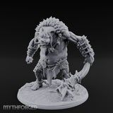 Club Dragging Pig Orc Brute — Huge - 3" Base