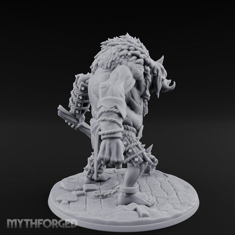 Club Dragging Pig Orc Brute Miniature for Dungeons and Dragons, Pathfinder or other TTRPGs