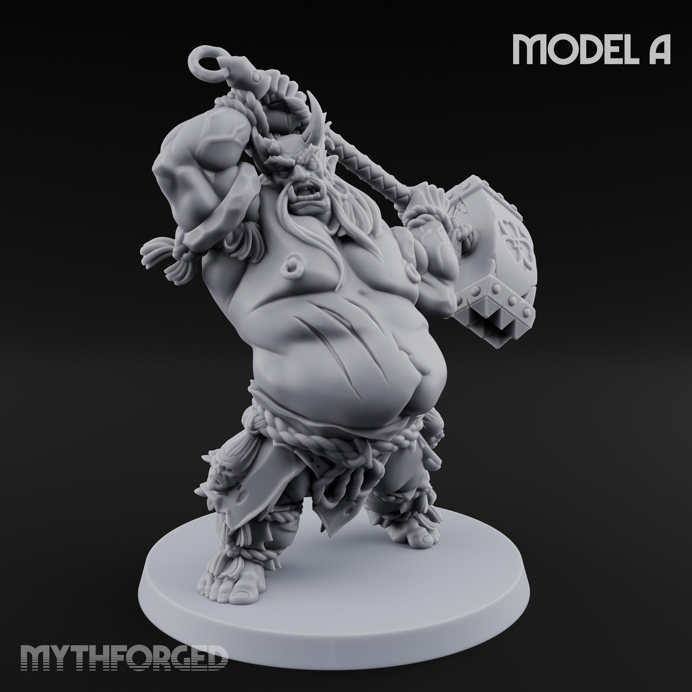Club Smashing Oni Brute A Miniature for Dungeons and Dragons, Pathfinder or other TTRPGs