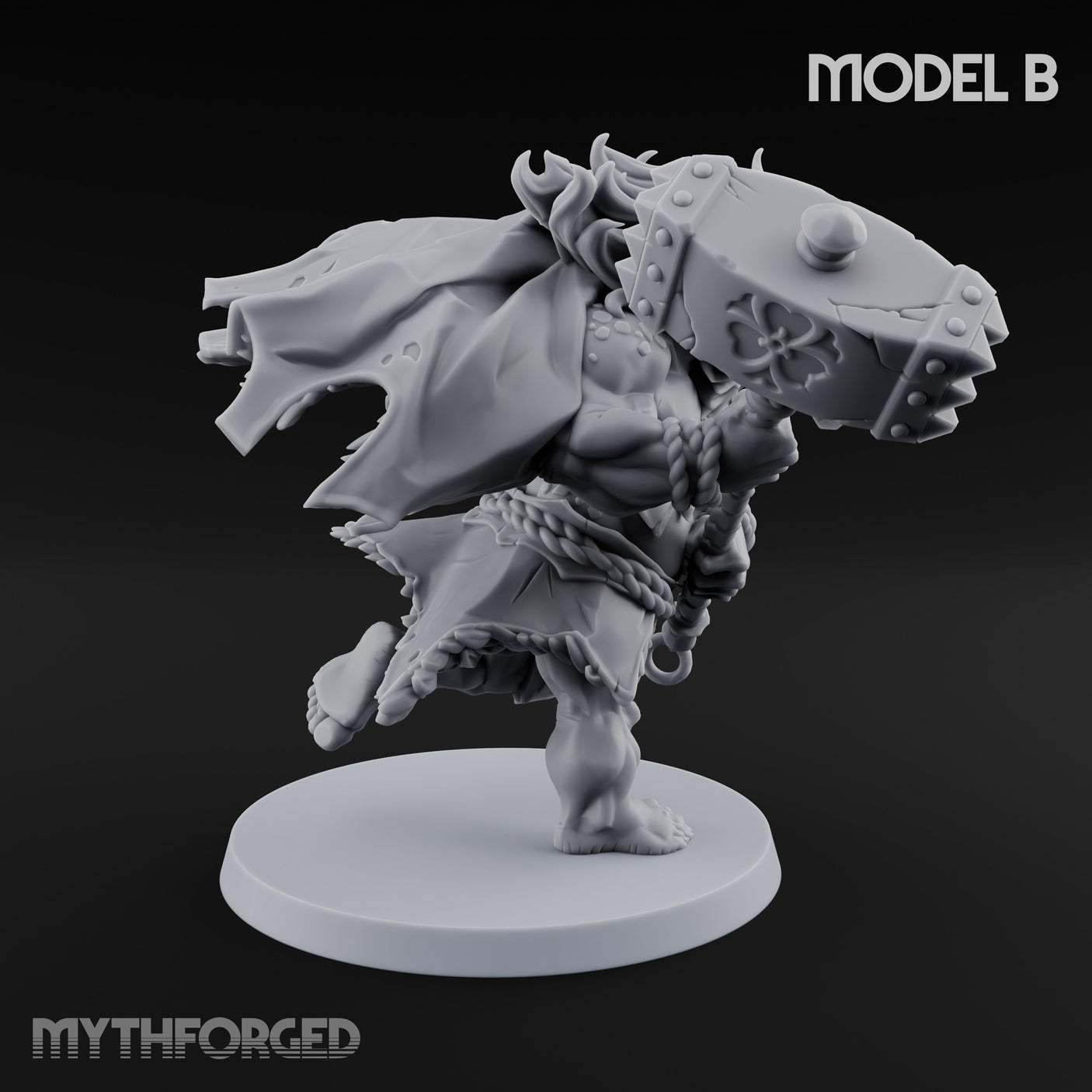 Club Smashing Oni Brute B Miniature for Dungeons and Dragons, Pathfinder or other TTRPGs