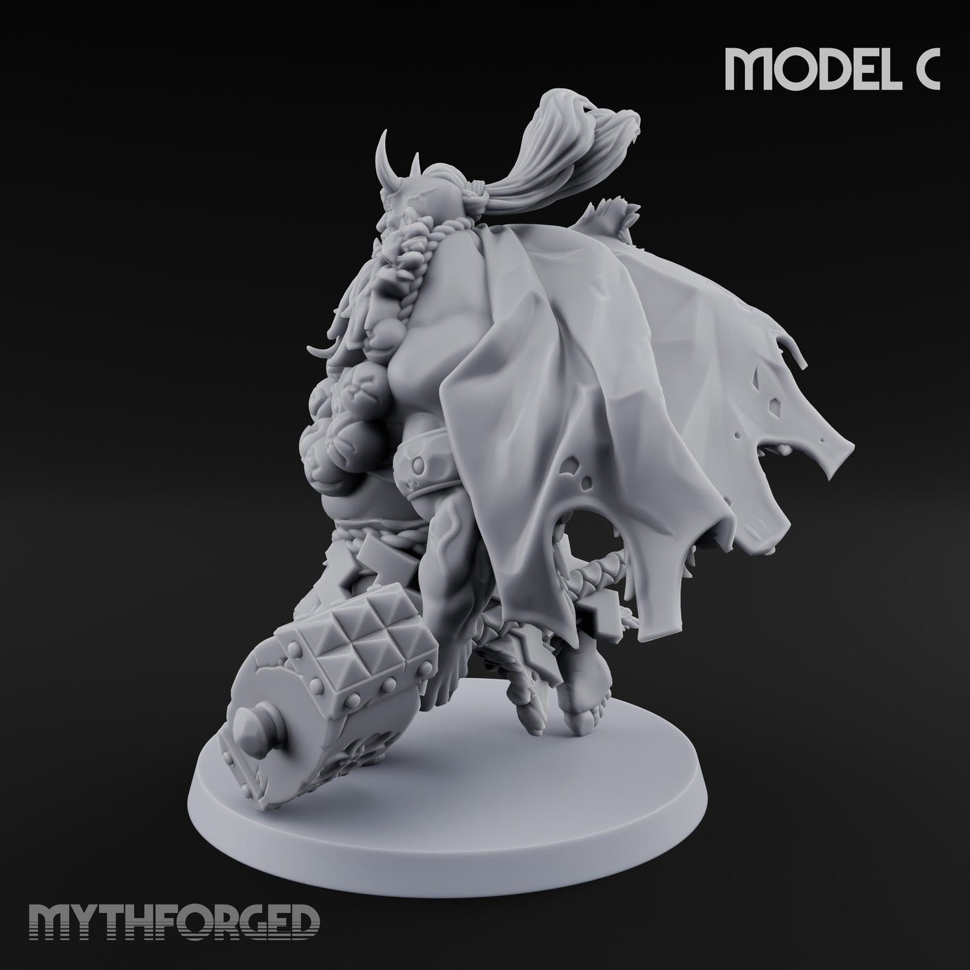 Club Smashing Oni Brute C Miniature for Dungeons and Dragons, Pathfinder or other TTRPGs