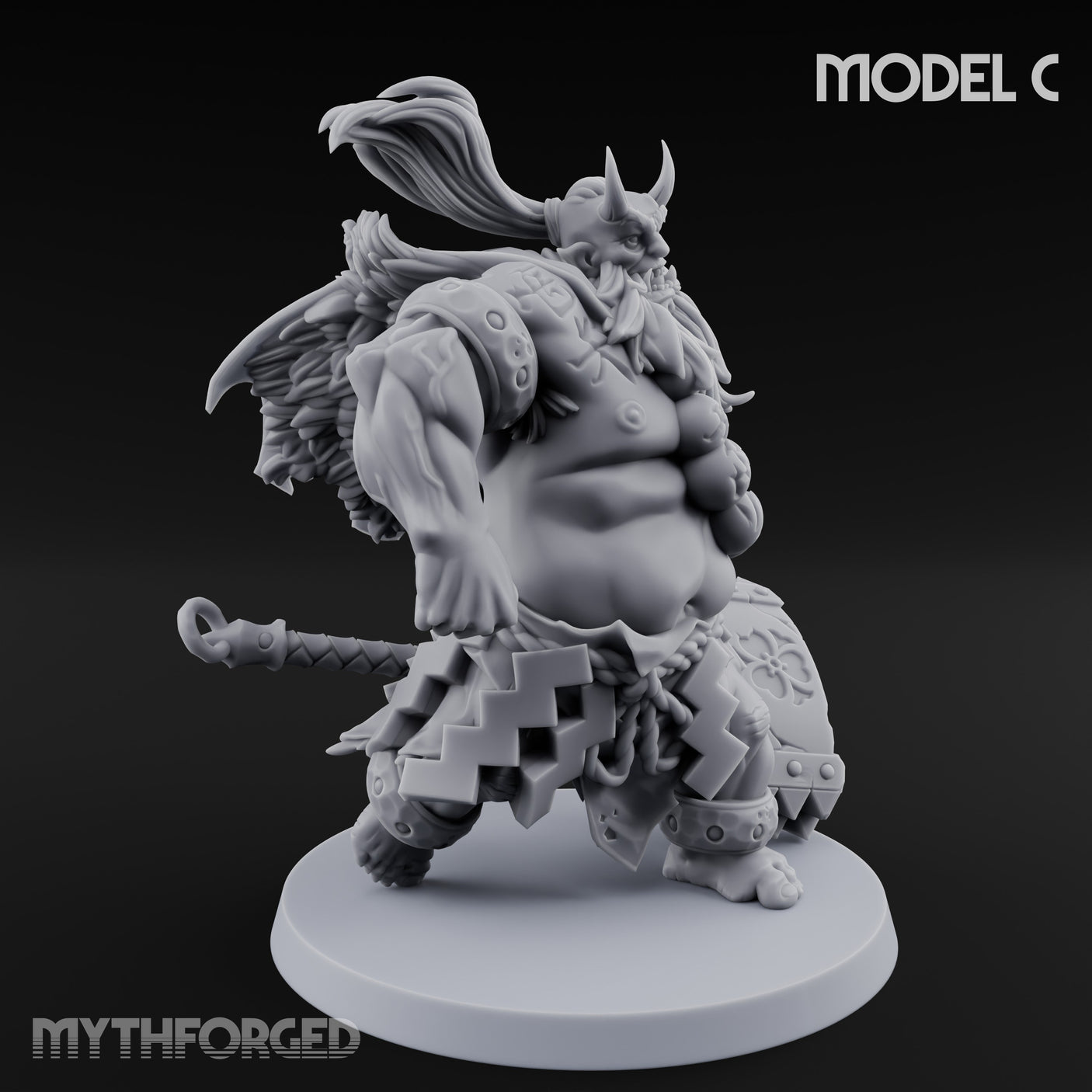 Club Smashing Oni Brutes Miniature for Dungeons and Dragons, Pathfinder or other TTRPGs