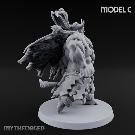Club Smashing Oni Brutes Miniature for Dungeons and Dragons, Pathfinder or other TTRPGs