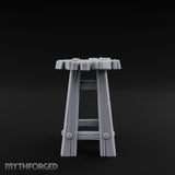 Clutter-Topped Hex-Bolted Tavern Stool