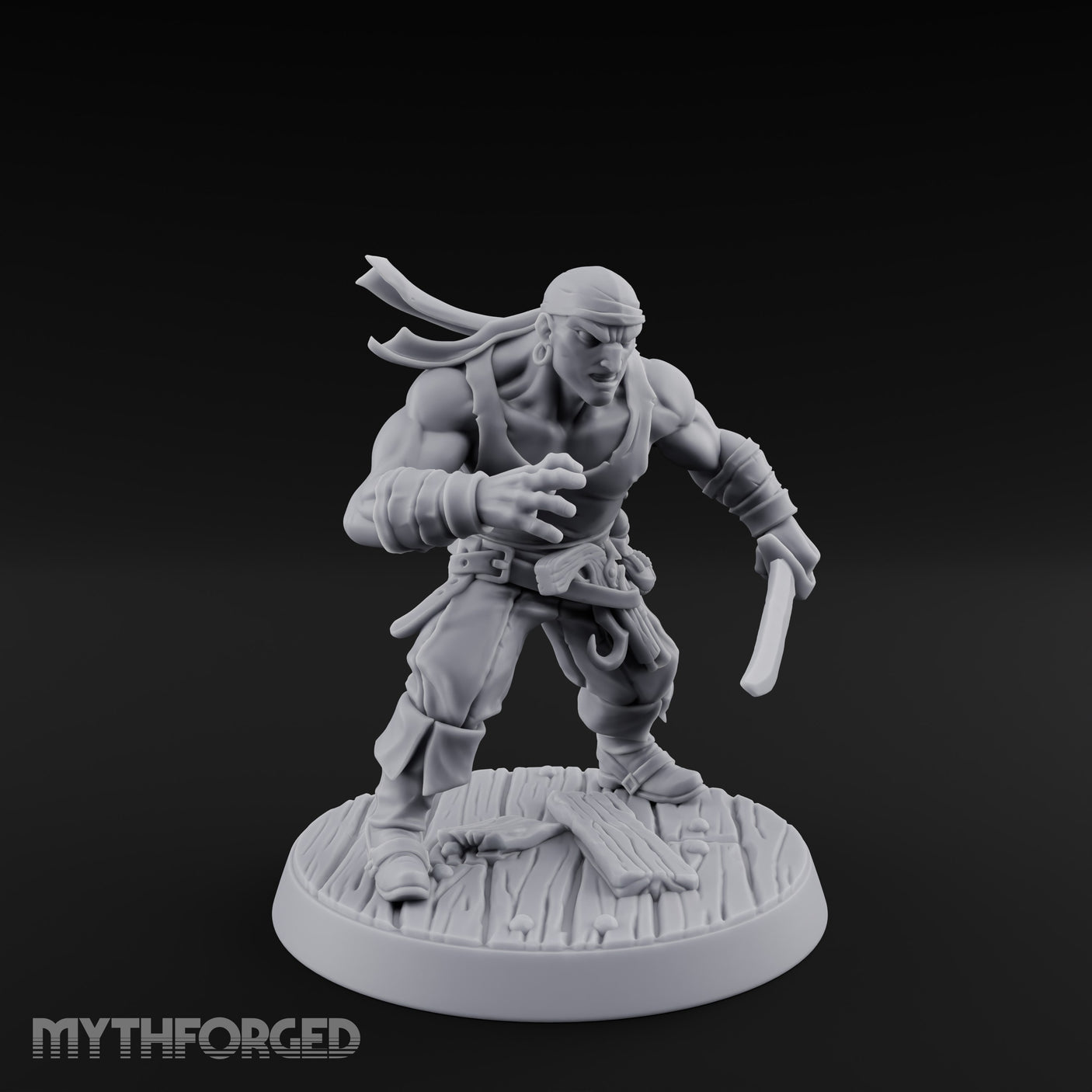 Closing In Human Pirate Miniature for Dungeons and Dragons, Pathfinder or other TTRPGs
