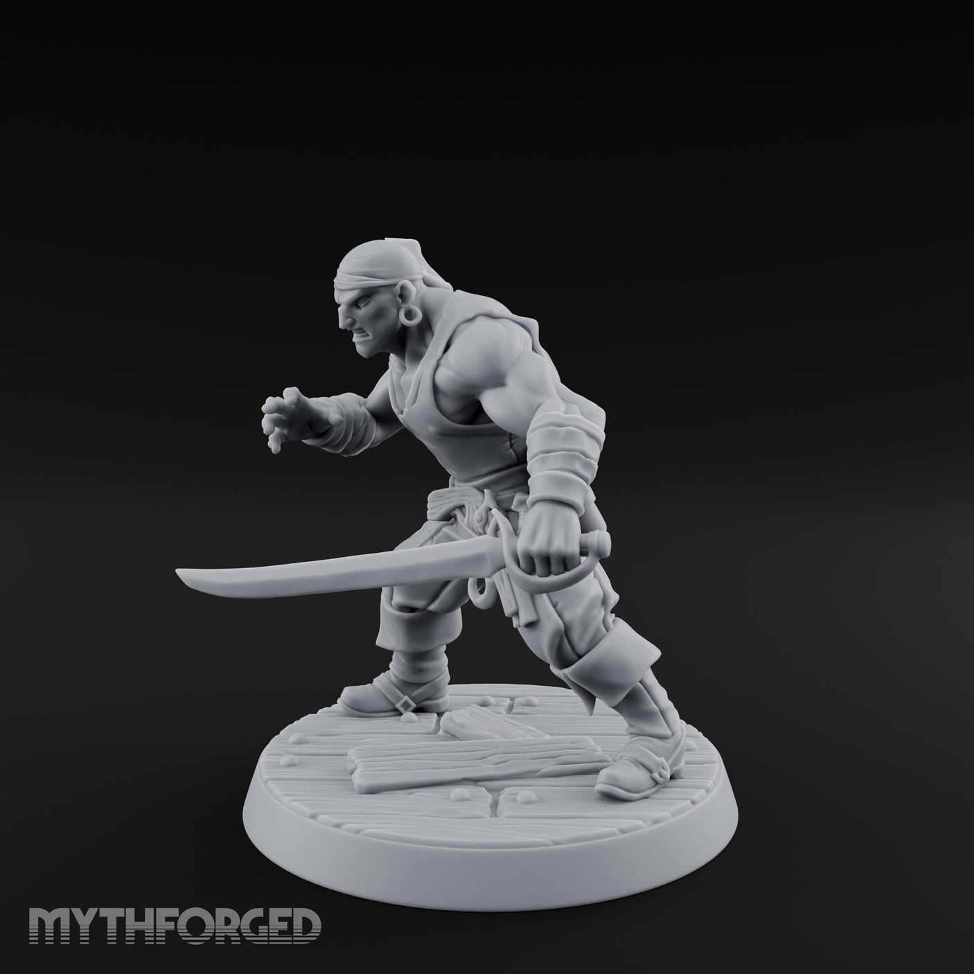 Closing In Human Pirate Miniature for Dungeons and Dragons, Pathfinder or other TTRPGs